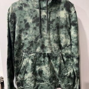FLX Men's Forest Green Tie-Dye Athleisure Hoodie